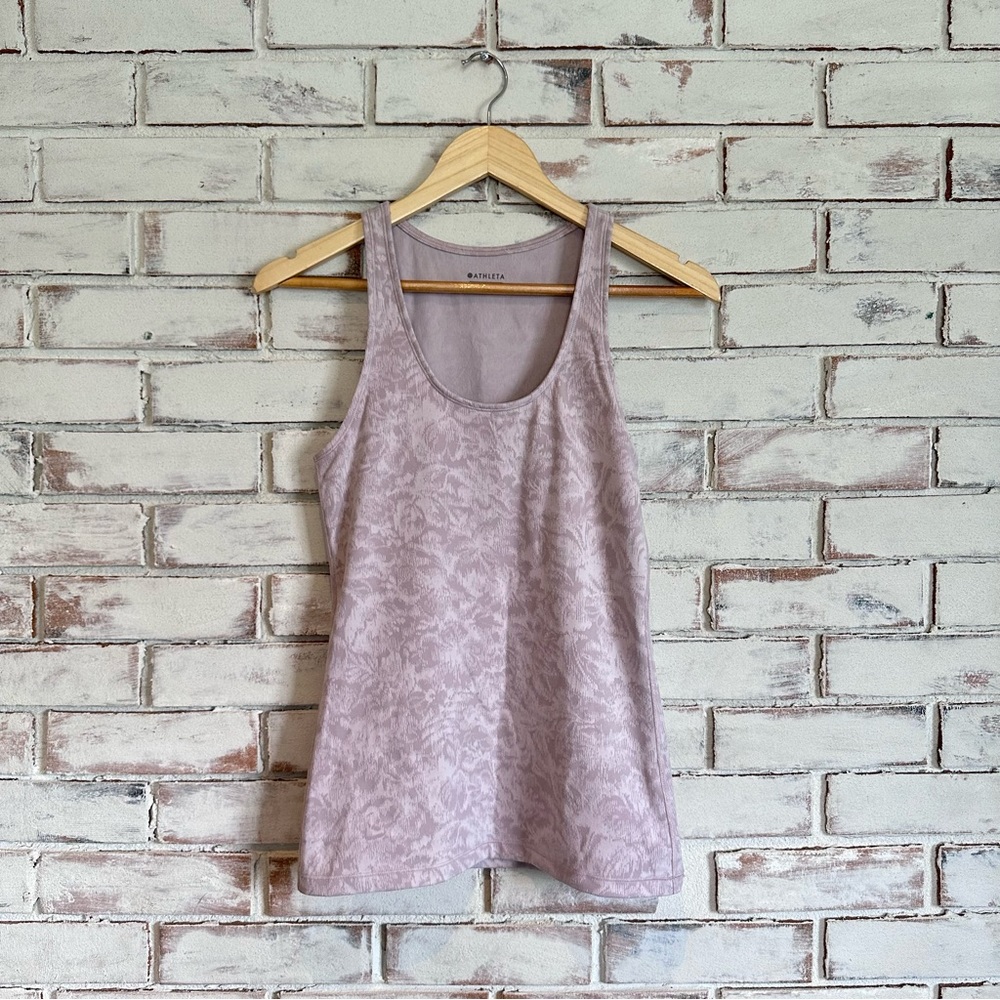 Athleta frosted floral scoop neck tank top size small - Picture 2 of 7